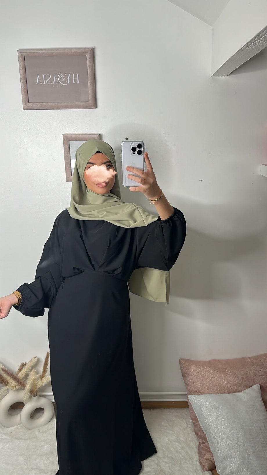 Abaya cintree Zeyna noir